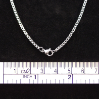 Necklaces stainless steel, Box-Chain, 51 cm long,2mm strong